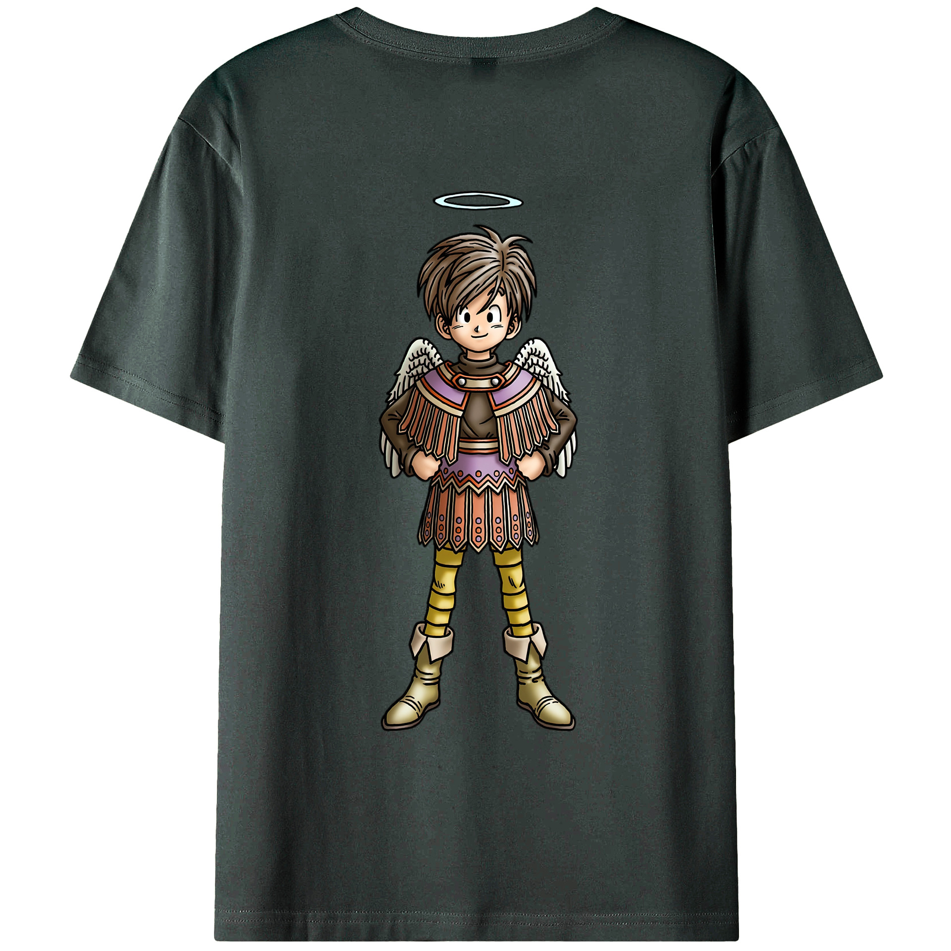 （画像用） ドラゴンクエスト Doragon Kuesuto Dragon Quest 綿100％ メンズ半袖Tシャツ（バックプリント） 通気性